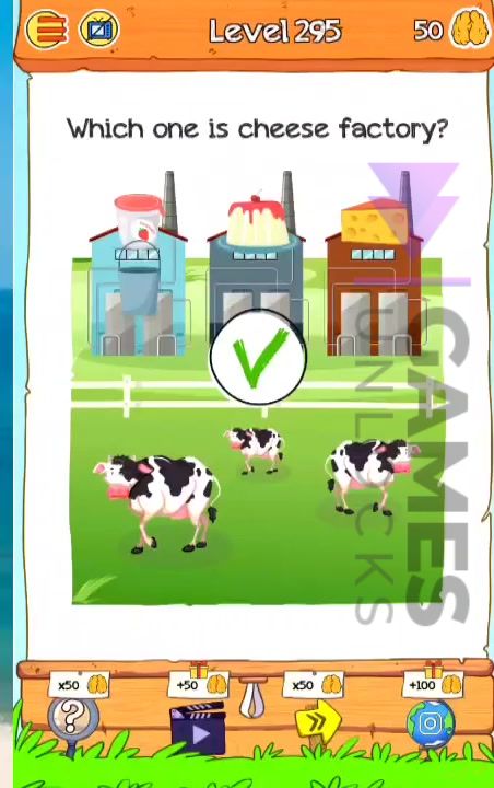 Braindom 2 Level 295 Which one is cheese factory Answer