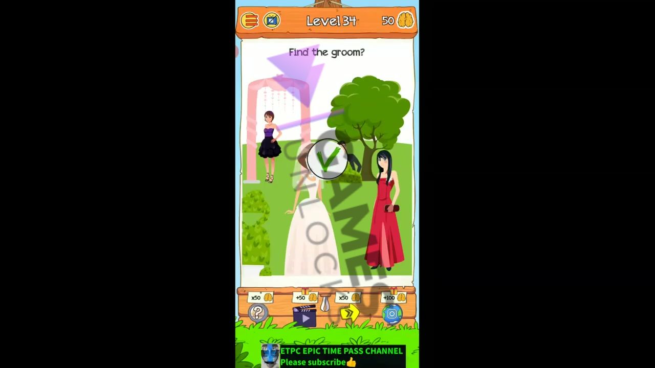 Braindom 2 Level 34 Find the groom Answer
