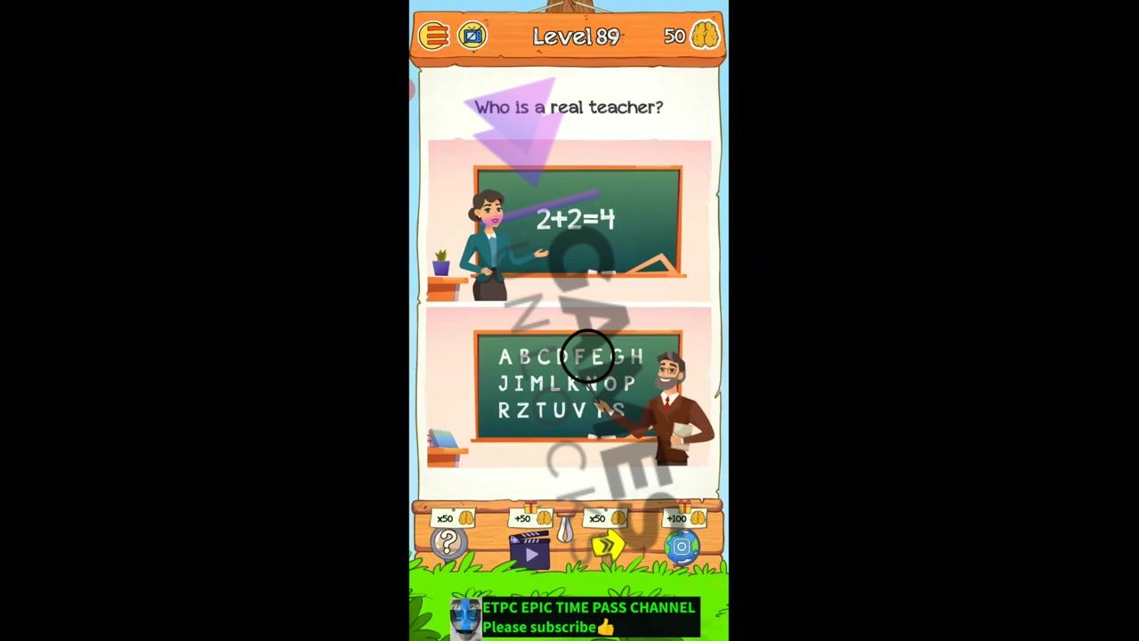 Braindom 2 Level 89 Who is a real teacher Answer